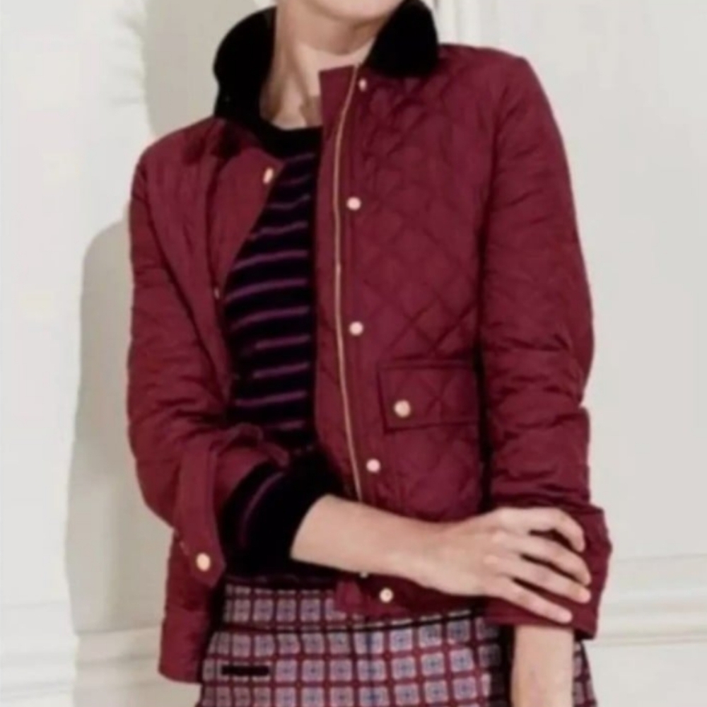 NWOT J CREW Quilted Tack Barn Corduroy Trim Down Field Jacket Sz XS